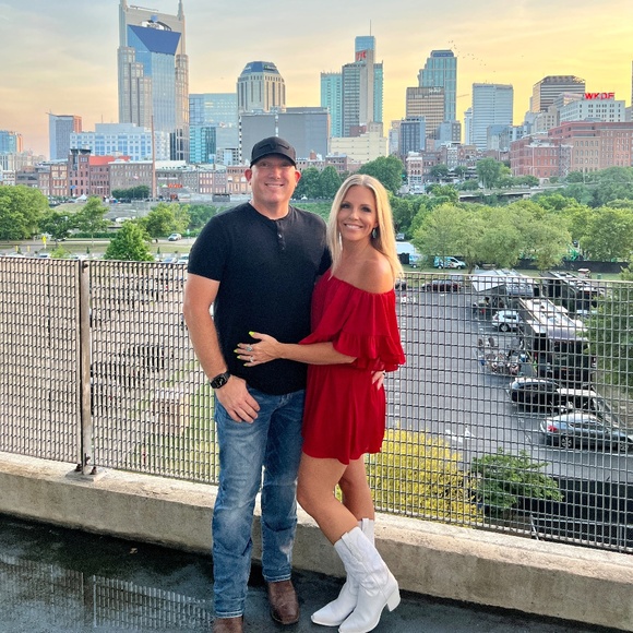 Red Off the Shoulder ruffle Romper - Picture 4 of 4